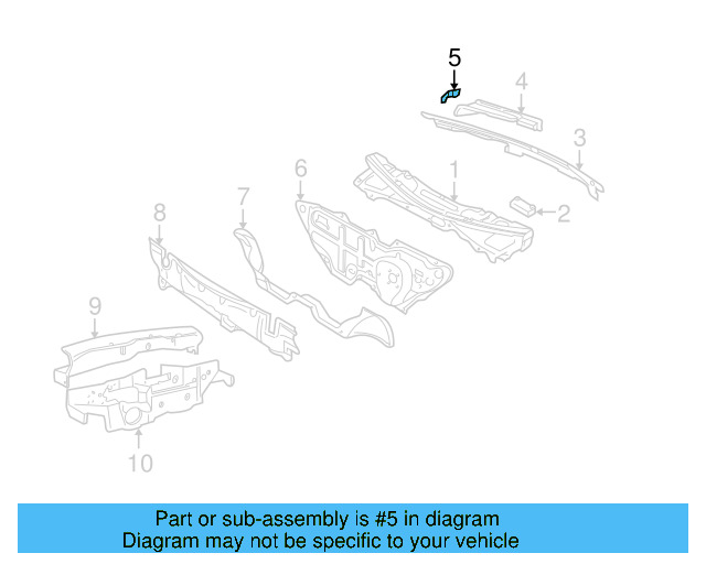 Cowl Cover Seal 1J0-819-448-E-B41 - View 5