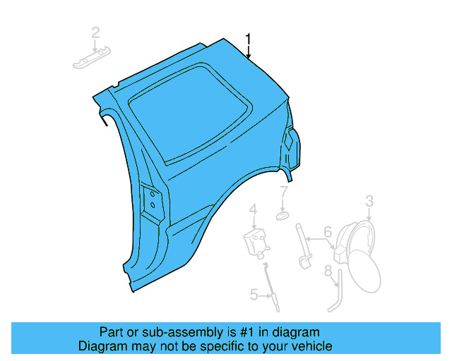 Quarter Panel 1J3-809-844-A - View 3