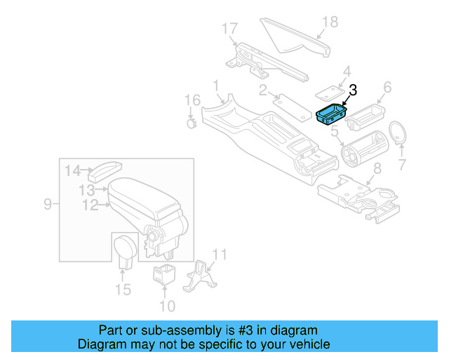 Console Tray 1J0-858-373-C-2QL - View 4