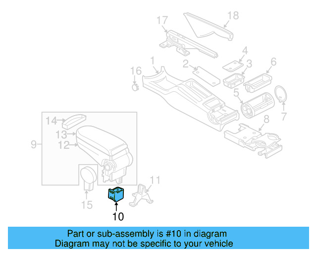Armrest Assembly Adapter 1J0-864-079 - View 2
