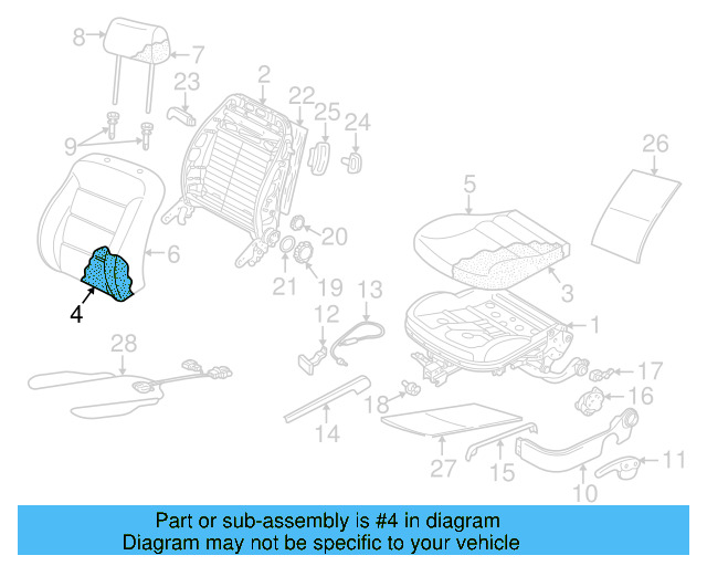 Seat Back Pad 1J0-881-776-AN