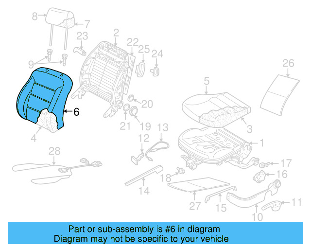 Seat Back Cover 1J0-881-806-GS-LJE - View 4