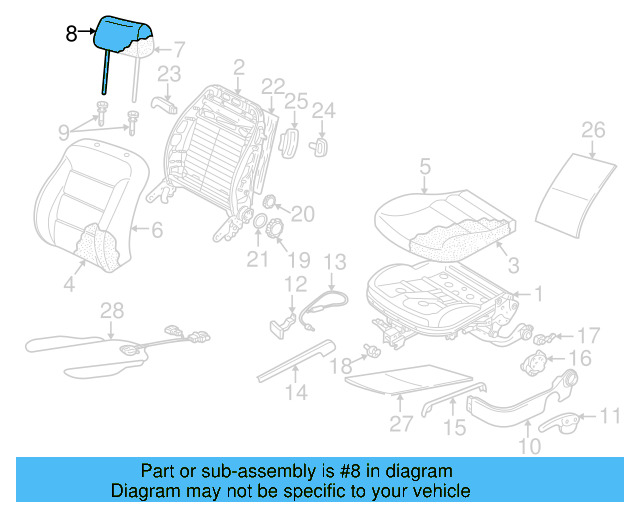 Headrest 1J0-881-901-BA-JGG - View 3