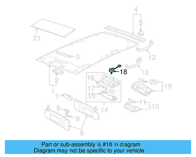 Sunroof Switch 1J0-959-613-E-Y20 - View 4