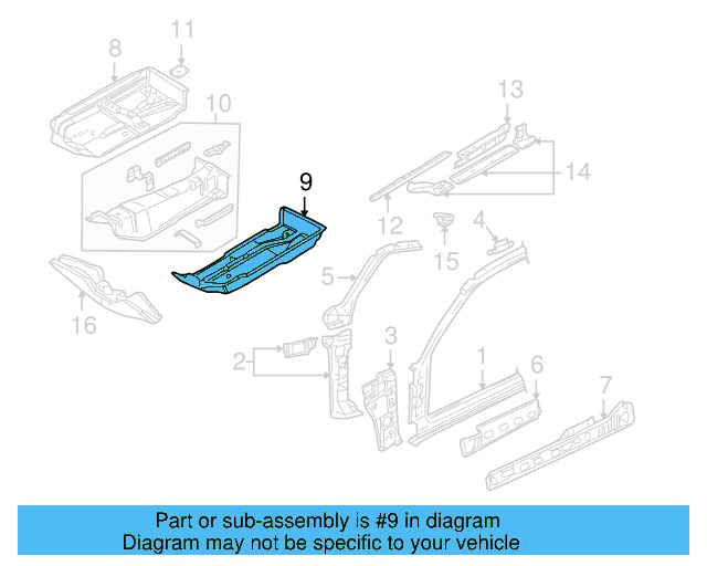 Floor Pan 1J0-803-205 - View 12