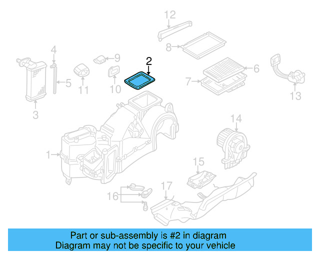 AC & Heater Case Upper Seal 1H0-819-165 - View 14