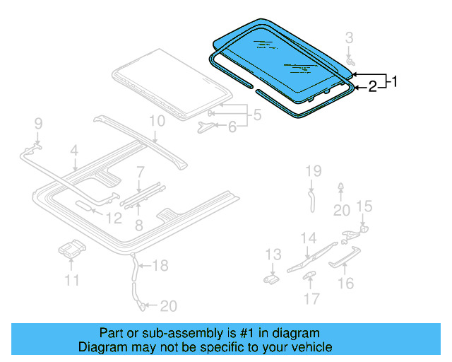 Sunroof Glass 8D0-877-071-C - View 13