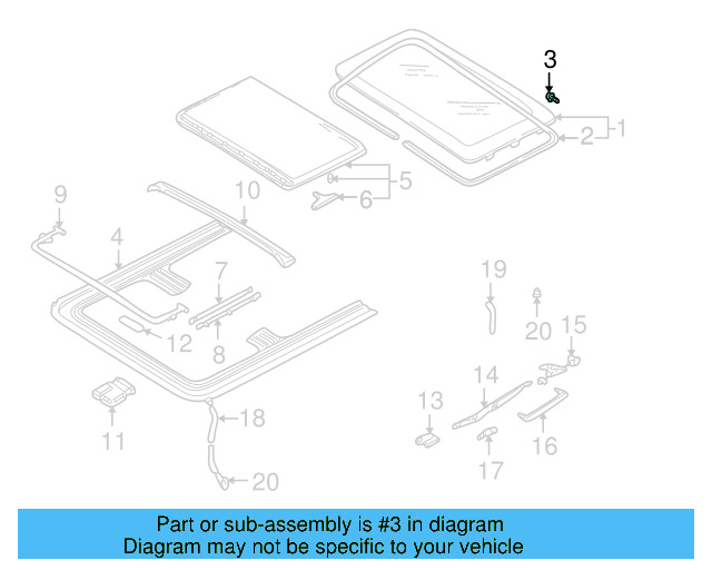 Sunroof Glass Bolt 8D0-877-721 - View 4