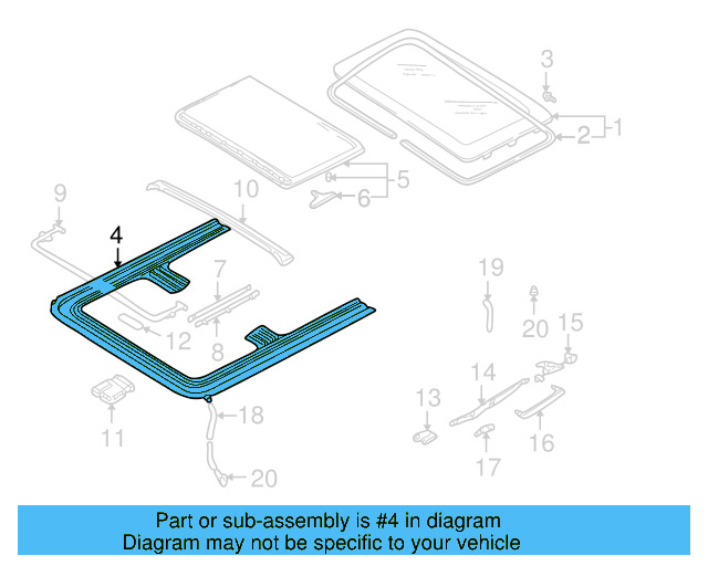 Sunroof Frame 8D5-877-049-A - View 4