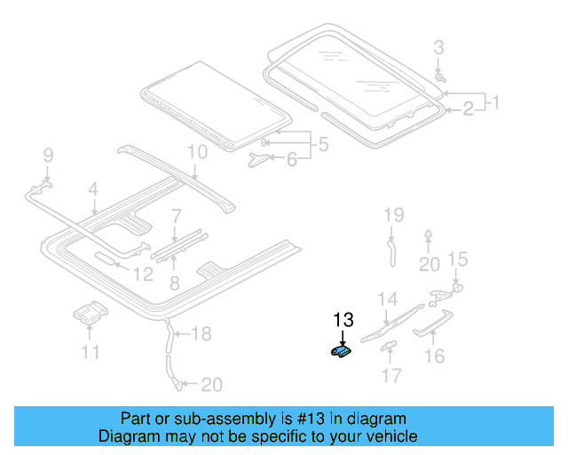 Sunroof Guide Jaw Bracket 8D5-877-483 - View 15