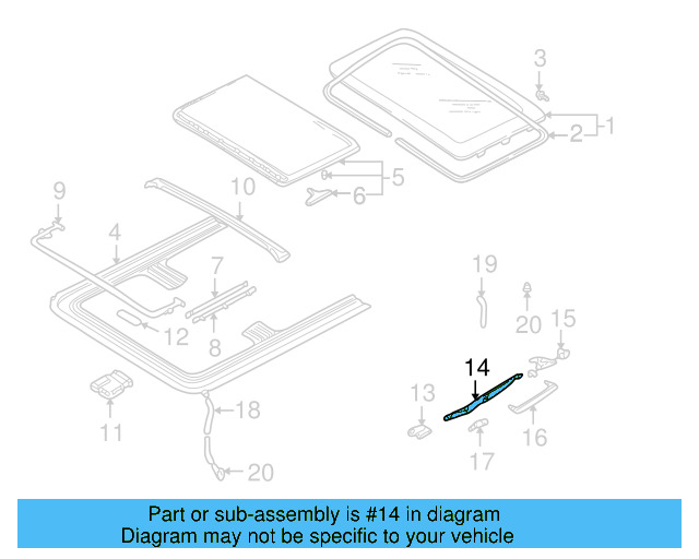Sunroof Guide Jaw 8D5-877-151-A - View 13