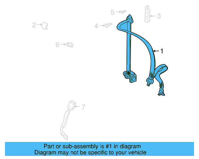 Seat Belt Lap And Shoulder Belt 1J4-857-705-T-HCP