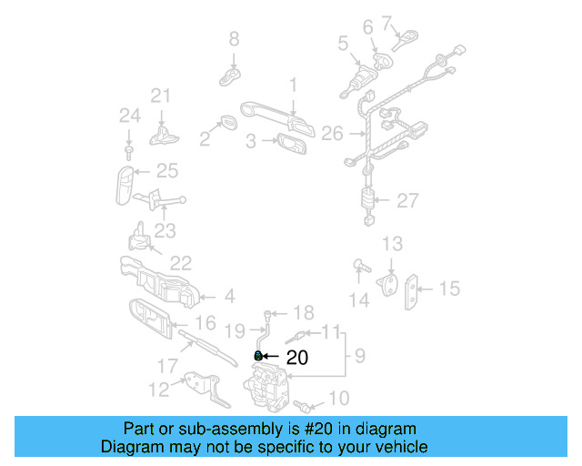 Door Lock Rod Clip 3B0-837-861-A - View 14