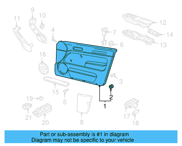 Door Trim Panel 1J4-867-012-CH-JGL - View 5