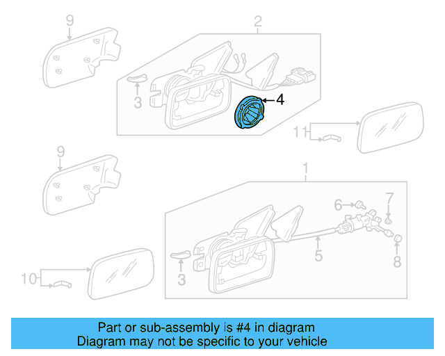 Mirror Motor 4A0-959-577 - View 3