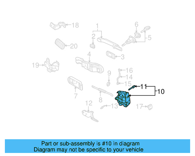 Door Lock Actuator Motor 3B1-837-015-AS - View 8