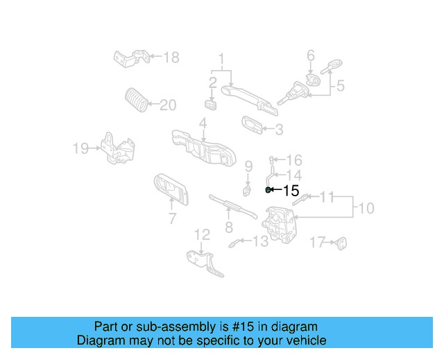 Door Lock Rod Clip 3B0-837-861-A - View 11