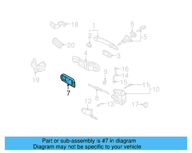 Handle, Inside 3B1-837-113-L-B41 - View 9