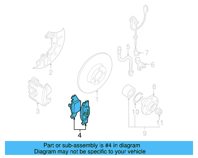 Disc Brake Pad Set Front 1J0-698-151-P - View 4