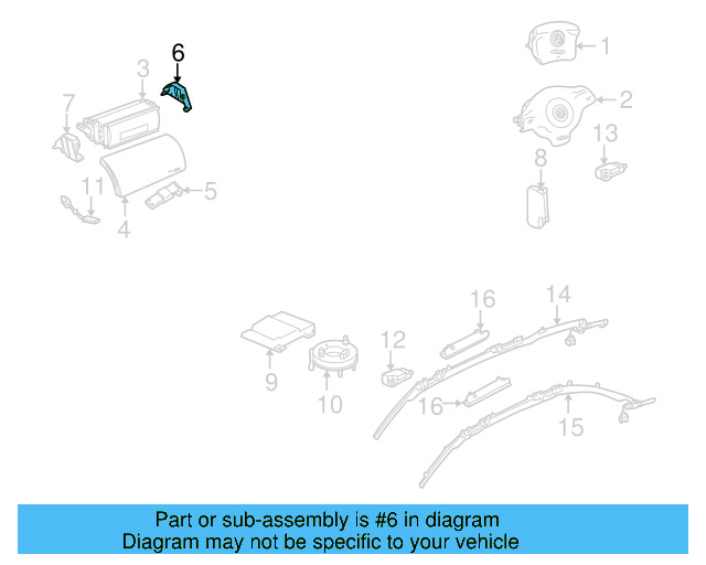 Instrument Panel Air Bag Bracket 1J1-880-196-B - View 8