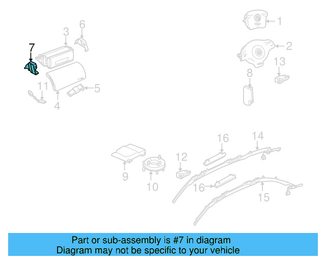 Instrument Panel Air Bag Bracket 1J1-880-195-D - View 9