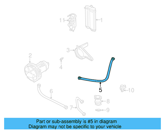 Secondary Air Injection Pump Hose 037-131-581 - View 3