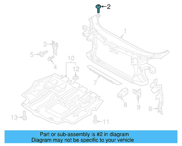 Radiator Support Panel Reinforcement Bolt N-910-338-02 - View 32