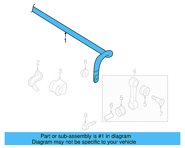 Stabilizer Bar 1K0-411-303-AR - View 3