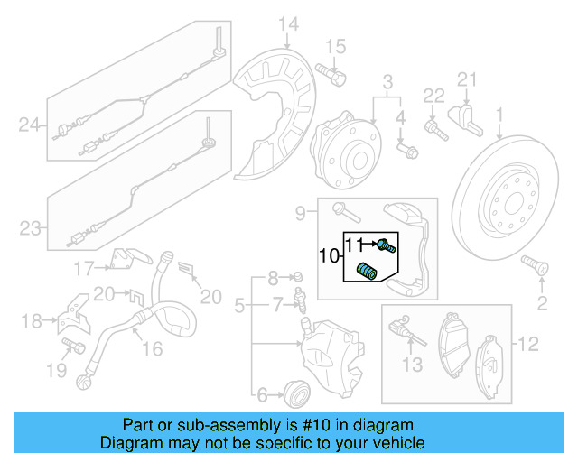 Caliper Mount Bushing Kit 7N0-698-647-A - View 3