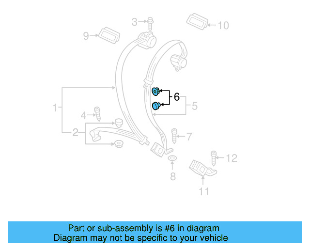 Seat Belt Assembly Button 443-857-847-B-4PK - View 30