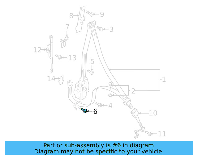 Outer Belt Assembly Upper Bolt N-912-098-01 - View 2