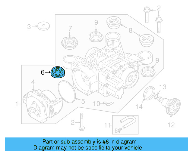 Differential Assembly Rear Mount 1K0-599-437-A - View 6
