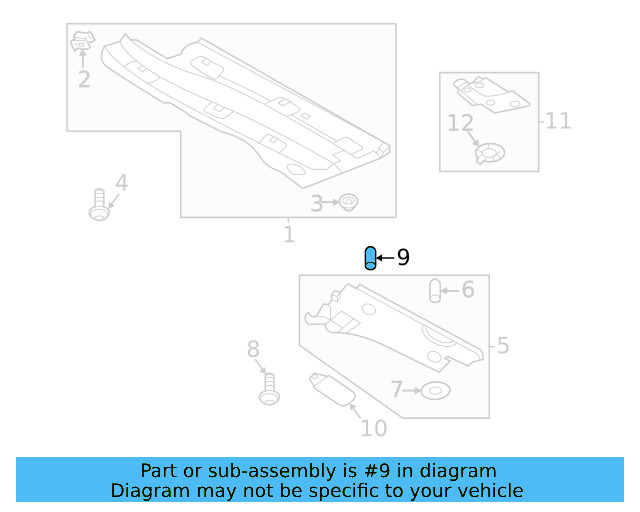 Quarter Trim Retainer Nut 6N0-809-966-A - View 12