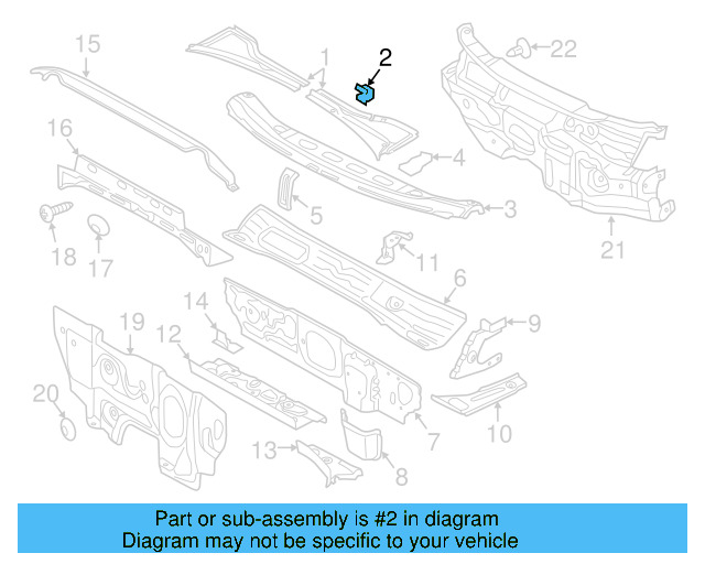 Cowl Grille Clip 3B0-819-145 - View 8