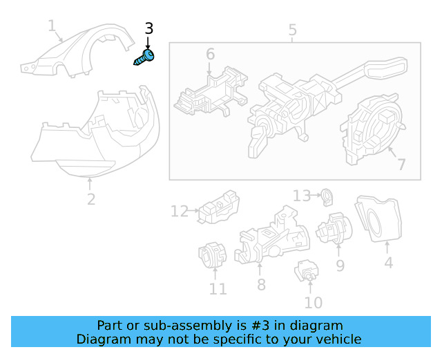 Lower Column Cover Bolt N-909-446-04 - View 3