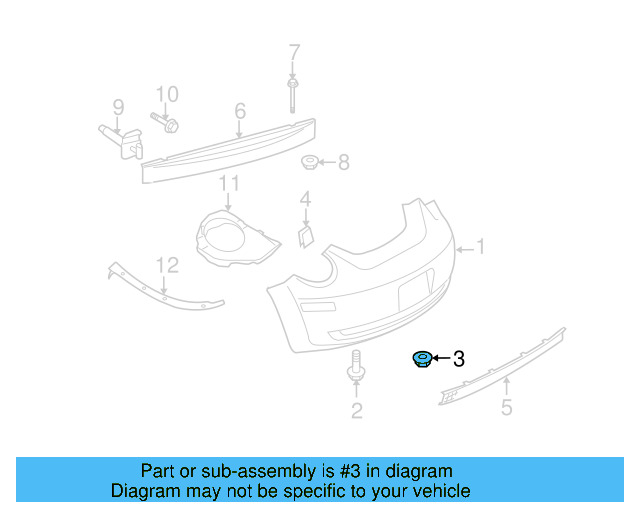 Bumper Cover Nut N-907-088-03 - View 3