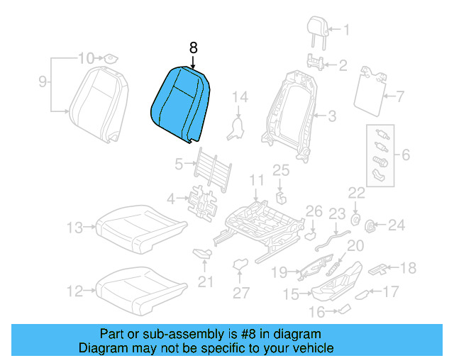 Seat Back Pad 3CN-881-775-F - View 3
