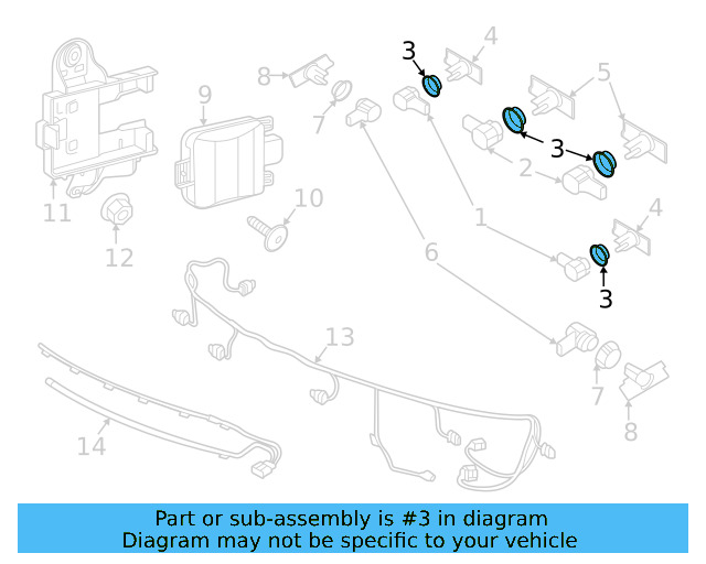Park Sensor Seal 5Q0-919-133-9B9 - View 7