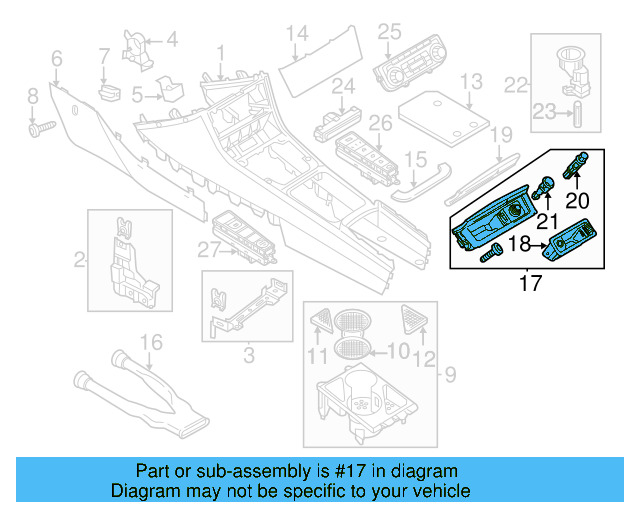 Ashtray Assembly 3C0-857-961-H-9B9 - View 5