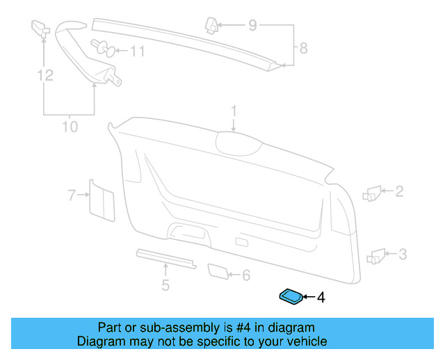 Lower Gate Trim Cap 3CN-867-140-82V - View 6
