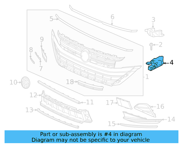 Grille Assembly Mount Bracket 3G8-805-821 - View 6