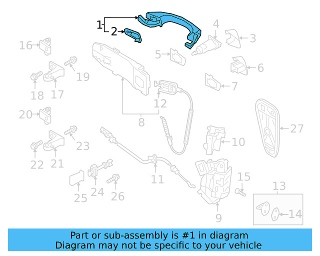 Handle, Outside 5GM-837-206-B-GRU - View 15