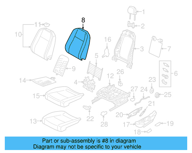 Seat Back Pad 3CN-881-776-F - View 16