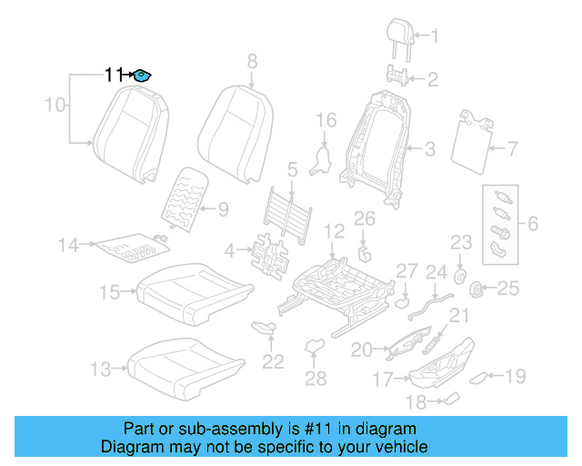 Seat Back Cover Escutcheon 4H0-881-680-B-ZA2 - View 3