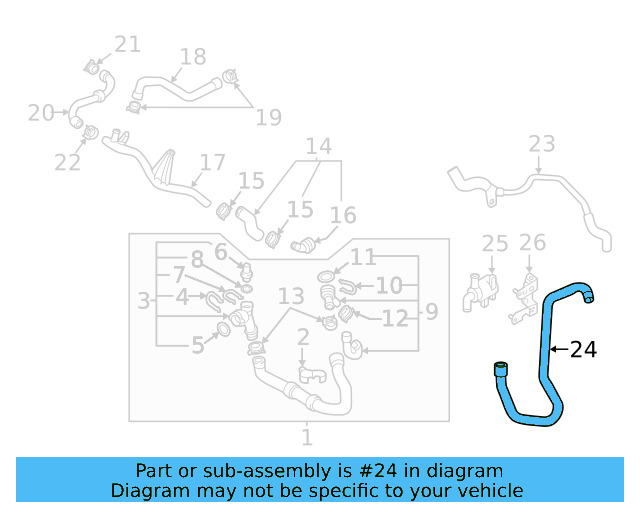 Coolant Hose 3QF-121-058 - View 3