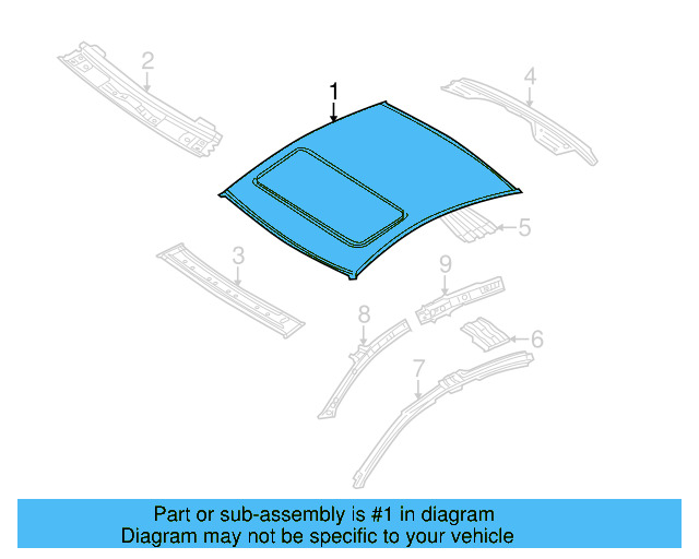 Roof Panel 3C8-817-111 - View 5