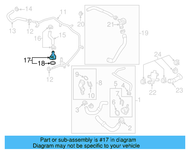 HVAC Heater Hose Connector 06K-121-143 - View 19