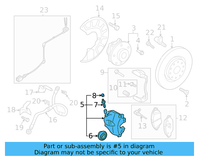 Disc Brake Caliper 8V0-615-124-D