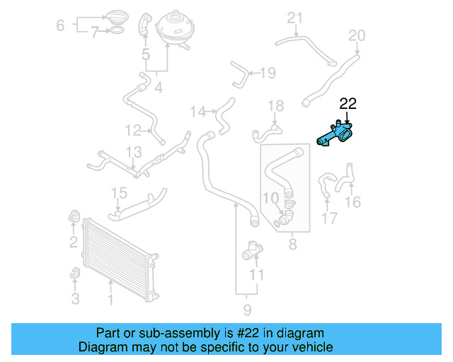 Engine Coolant Outlet Flange 06A-121-132-C - View 10