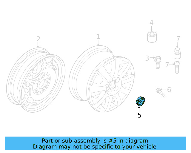 Wheel Center Cap 5H0-601-171-FOD - View 6